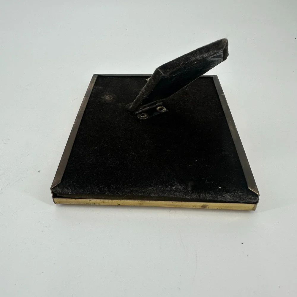 Vintage Solid Brass Tabletop Photo Frame - -3.5
